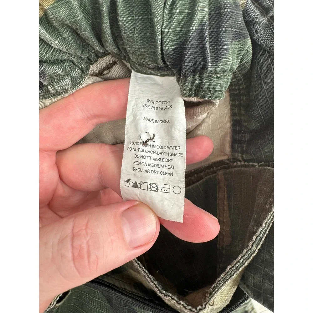 Corteiz Guerillaz Cargo Pants Mens XS Camo Ripstop Alcatraz‎ Graphic Streetwear
